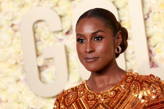Issa Rae arrives for the 81st annual Golden Globe Awards at The Beverly Hilton hotel in Beverly Hills, California, on January 7, 2024.