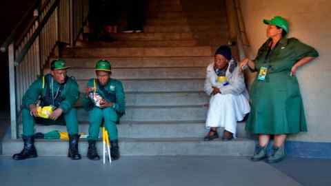 ANC marshals at a pre-election rally