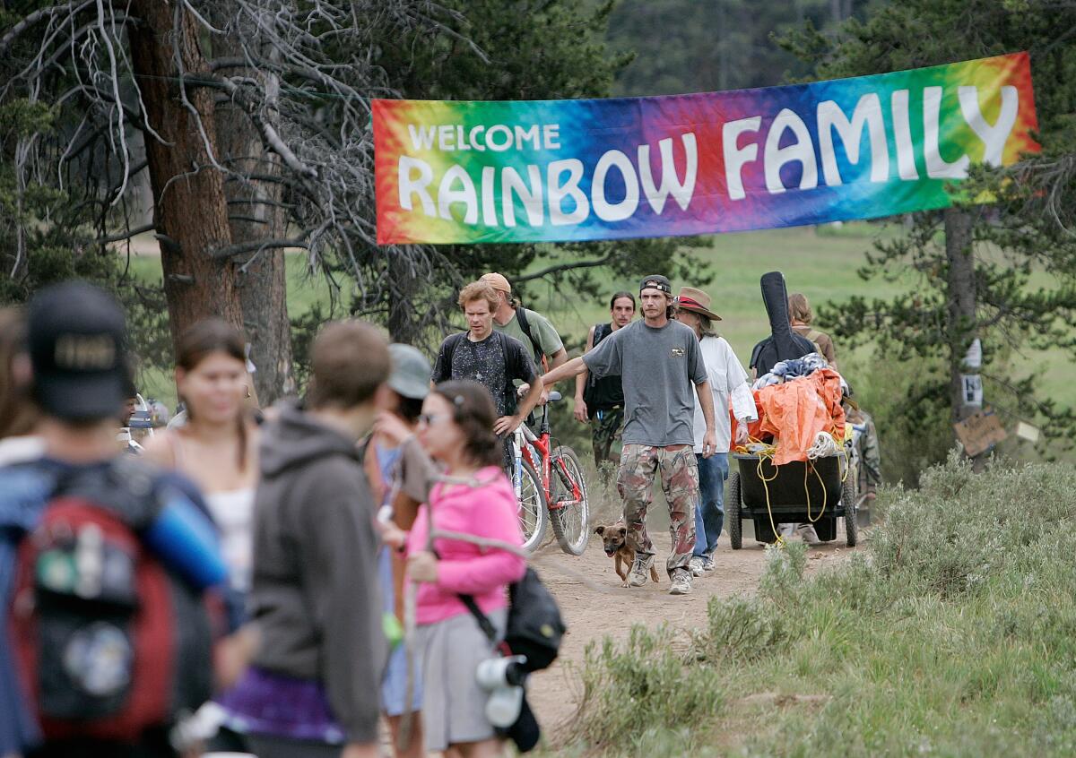 Rainbow Family members arrive in the Routt National Forest north of 