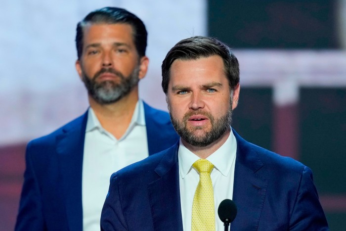 JD Vance at the convention this week with Trump Jr