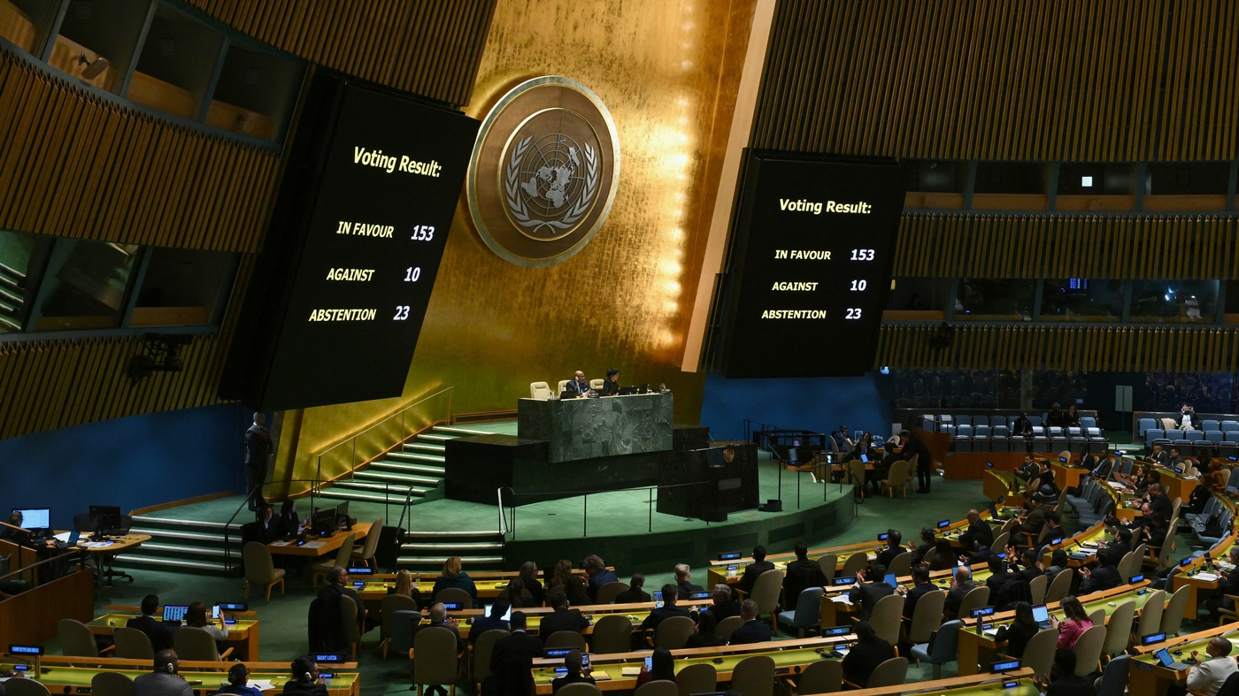 U.N. General Assembly approves a cease-fire the U.S. opposes : NPR