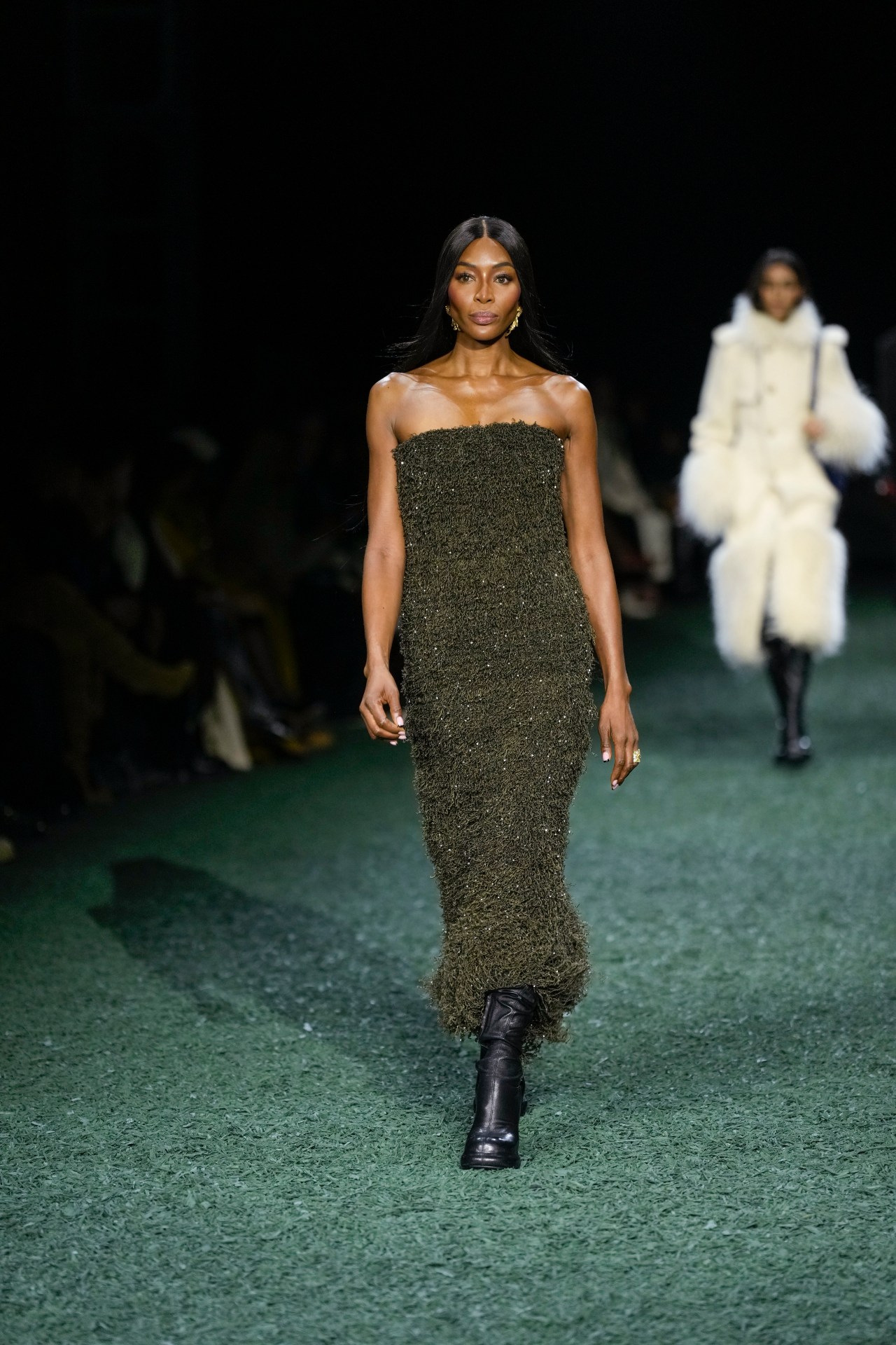 Naomi Campbell walks for star-studded Burberry show at London Fashion Week