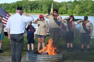 Unserviceable American Flags disposed in community ceremony June 14