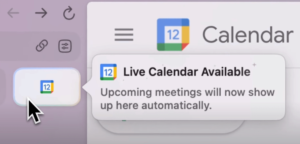 Arc now features a live calendar button to help you stay punctual for meetings